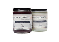 Contemptuous Maroon and Undyed Love Scorned Candles Side by Side by Scoop Candle Co